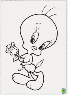 cartoon character holding a flower in his hand coloring pages for kids, free printable