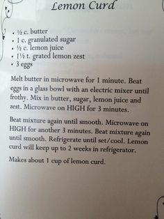 the recipe for lemon curd