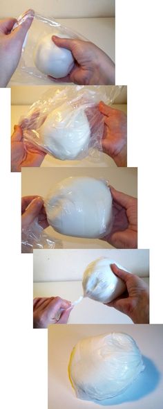 three images show how to make an unbaked doughnut with white icing