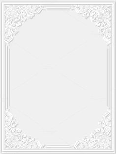 an ornate white frame on a plain background