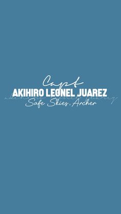 a blue background with the words akhiro legendl jarez on it