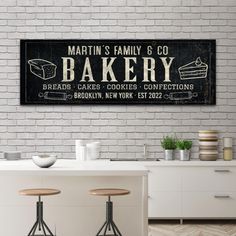 Breads Bakery Art, Bakery Crafts, Bakery Sign, Advertise Your Business, Personalised Canvas, Personalized Signs, Places To Eat, Diner, Wall Canvas