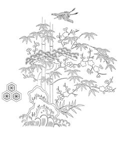 Couture, Asian Embroidery, Digital Stamps Free, Monster Coloring Pages, Landscape Tattoo, Chinese Embroidery, Embroidery Template, Border Embroidery Designs