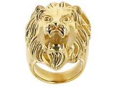 Off Park® Collection Gold tone mens lion ring. Measures approximately 1.44"L x 1.03"W. Not sizeable. Lion Ring, Expensive Jewelry Luxury, Broken Chain, Expensive Jewelry, Pearl Strands, Types Of Rings, Pricing Jewelry, Amazing Jewelry, Post Earrings