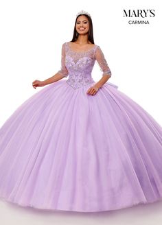 Lilac Lace Dress, Quinceanera Collection, Mary's Bridal, Rachel Allan, Long White Dress, Communion Dresses