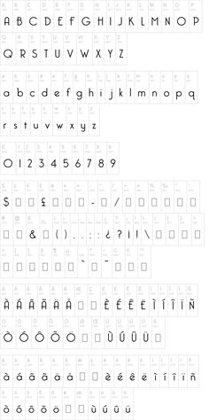 the alphabet and numbers are shown in this image, with each letter on it's own