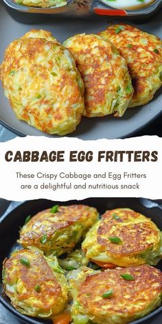 crab cakes and egg fritters are an easy side dish for breakfast or brunch