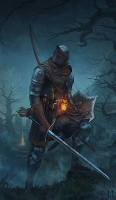 The Hopeful Knight by Manuel Castanon. ArtStation   Dark Souls OC fanart series Bloodborne, Armors, Medieval Fantasy, Dark Souls, Dark Fantasy, Knights, Dungeons And Dragons, Character Inspiration, Fantasy Art