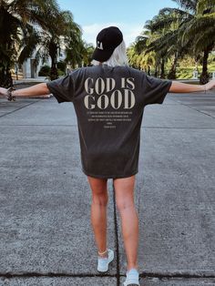 God is good shirt, Christian Shirts, Jesus Shirt, Christian Merch, Bible Verse Shirt, Christian Streetwear, Faith Based Apparel, Religious Apparel, Religious Gifts 🐣 NOTE: Our shirts are unisex and true to size. For an oversized look, you need to order 1-2 sizes bigger than your normal size. We house several industrial printing technologies that allow us to apply ink directly into a textile, so there is no fading, peeling, or cracking. ⇒ How Do I Order ❶ Please review all the information provid Scripture T Shirts, Oversized Christian Shirts, God Is Good Shirt, Aesthetic Christian T Shirts, Apparel Design Ideas, Diy Christian Shirts, Cool Christian Tshirts, Graphic Christian Tees, Cool Christian Shirts