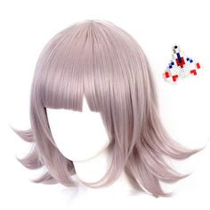 Chiaki Nanami Cosplay, Harajuku Wigs, Anime Wigs, Wavy Style, Messy Short Hair, Kawaii Hairstyles, Short Hair Wigs, Short Wavy, Short Wavy Hair