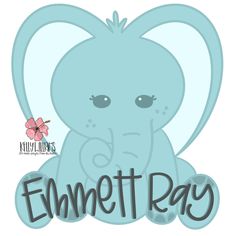 an elephant with the words emmett ray on it