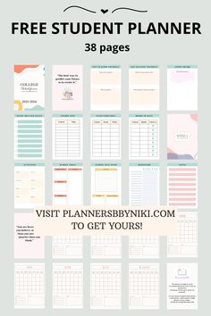 the free printable student planner is shown