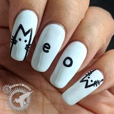 Halloweenský Makeup, Fake Nails Designs, Cute Simple Nails, Anime Nails, Simple Gel Nails, Cat Nails, White Nail, Short Acrylic Nails Designs, Cute Nail Art