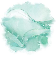 an abstract painting with watercolors and glitter on the edges, in shades of blue and green