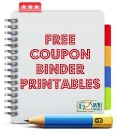 free coupon binder printables with pencil and eraser on white background