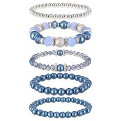 Boho Beaded Bracelets, Stone Beaded Bracelets, Bracelets Trendy, Handmade Beaded Bracelets, Bracelets Crystal, Crystal Bead Bracelet, Blue Beaded Bracelets, White Bracelets, Christmas Bracelet