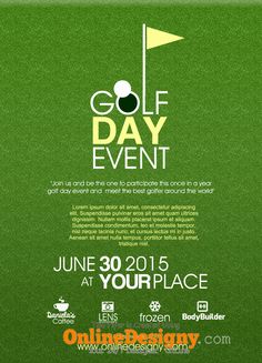 the golf event poster is shown