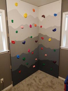 an indoor climbing wall in a child's room