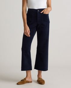 Do a throwback thing or make it feel modern. The options are open with our Organic Stretch Corduroy Cropped Wide Leg Pants, featuring a must-have silhouette with the comfort of cotton stretch. Corduroy Cropped Pants, Cropped Wide Leg Pants, Silk Cami, Clothing Inspiration, Just Run, Blouse Dress, Winter Wardrobe, Sweater Jacket, Cropped Pants