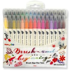 the brush pen set includes six different colors