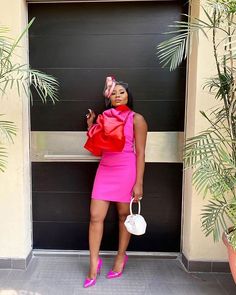 Pretty in pink @abi_kd in @solacelondon   #blackgirlbloggers #bellastylista #instafashion Wedding Guest Midi Dresses, Charming Wedding, Asymmetrical Midi Dress, Geometric Print Dress, Mermaid Fashion, Draped Dress, Stylish Wedding, Navy Blue Dresses, Wedding Guest Dresses