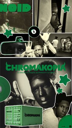 various green and black images with the words chromakopia on them