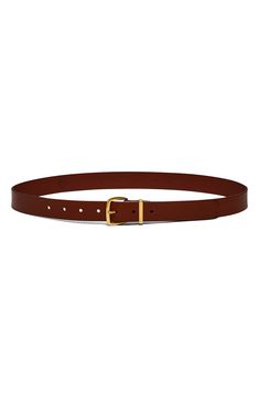 This classic leather belt is secured by shiny gold-toned hardware to upgrade your favorite 'fit. It's so good, it's Essential. Leather Imported Women's Accessories, 90s Belt, Classic Belt, Black Leather Belt, Brown Belt, Fall 2024, Classic Leather, Leather Belt, Madewell