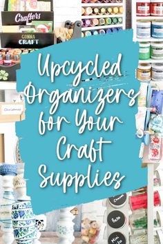 a blue sign that says unpacked organizers for your craft supplies