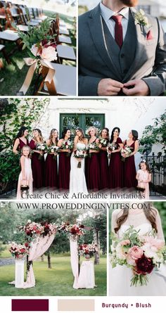 a collage of photos showing different wedding colors