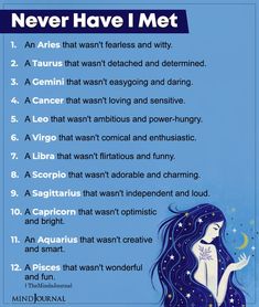 the zodiac sign for never have i met