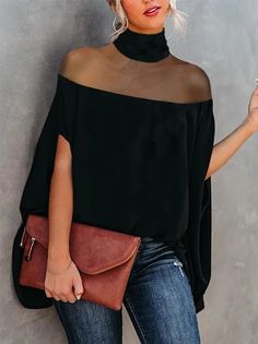 Urban Plain Loosen Turtleneck Shirt | stylewe