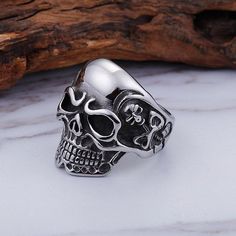 Let your darkest personality grow by wearing this dark skull punk rock cavalier! Join the dark side and let terror reign around you! Stainless Steel 316L : does not blacken, resistant to chlorine No form of discomfort on your skin Neat details Weight: 20gr STANDARD SHIPPING OFFERED ☠️ Refer to our MEASURING GUIDE if you're not sure what size to order.. ☠️ Gothic Black Skull Ring, Gothic Black Skull Ring For Halloween, Gothic Stainless Steel Skull Ring, Punk Skull Ring For Streetwear, Black Punk Skull Ring For Streetwear, Black Skull Ring For Streetwear, Punk Style, Black Skull Ring For Streetwear, Punk Skull Ring For Biker Events, Black Gothic Skull Ring For Streetwear