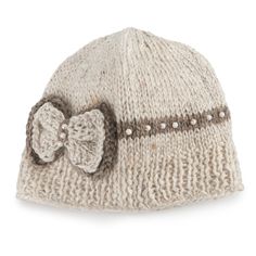 Express your cozy style with this SIJJL wool beanie. Beaded bow accent Breathable wool construction Wool shell Fleece lining Imported Spot clean  Size: One Size. Color: White. Gender: female. Age Group: adult. Material: Wool Blend. Flower Beanie, Beaded Bow, Women Beanie, Cozy Style, Wool Beanie, Woman Shoes, Women's Slippers, Cozy Fashion, Winter Style