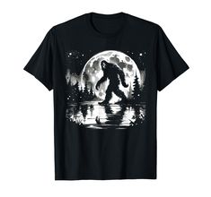 PRICES MAY VARY. Step into the mystery and humor of our Bigfoot and Sasquatch-themed apparel! Perfect for those intrigued by folklore and a good laugh. Our Bigfoot and Sasquatch gifts are ideal for believers and enthusiasts. They make great presents for birthdays, Christmas, or any special day. Lightweight, Classic fit, Double-needle sleeve and bottom hem Sasquatch Gifts, Bigfoot Sasquatch, Branded T Shirts, Top Styles, Fashion Branding, Moon, T Shirts For Women, Humor, Christmas