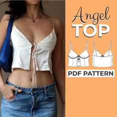 an image of a woman's top sewing pattern with the words angel top on it