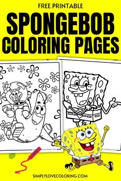 spongebob coloring pages with the title free printable spongebob coloring pages