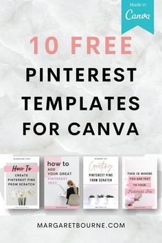 the 10 free pinterest templates for canva, which are also available in magazines