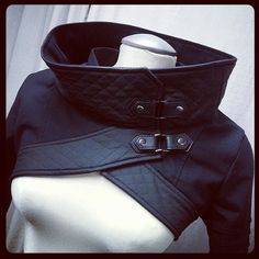 Plutonium, avant garde military cropped top/jacket with cowl neckline by Plastik Wrap. All sizes. Dystopia Fashion, Steampunk Mode, Jacket Inspiration, Moda Steampunk, Crop Top Jacket, Medieval Dress, Cropped Tops, Steampunk Fashion, Fantasy Clothing