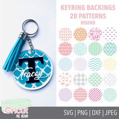 the keyring is made with different patterns and colors