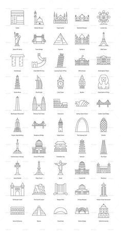 an image of different types of buildings in the united states and their major cities, including washington