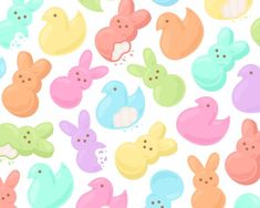 an image of many different colored bunnies in the shape of rabbits on a white background