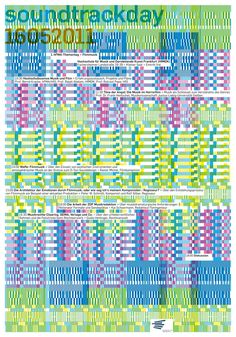 a poster with different colors and patterns on it, including the names of each type