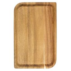 a wooden cutting board on a white background