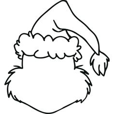 santa hat coloring page for kids