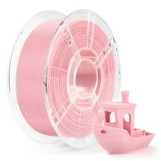 pink pla 3d printer filamant with spoole on the white background