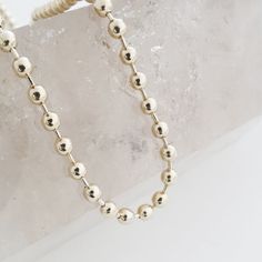 "Effortlessly cool and easy to wear, it's our boldest ball chain, Mercury. Wear it solo or layer it alongside your favorite necklaces for extra texture. Measures 18\" with a 3mm chain. Our materials make for an amazing, high quality, seamless, jewelry piece with longevity. Our necklaces are plated with 18k gold, 18k rose gold, or rhodium and finished with a protective coating. A little secret we'll keep between us: it looks way more than it costs." Mens Choker Necklace, Gold Chain Choker, Chunky Chain Necklaces, Ball Chain Necklace, Initial Pendant Necklace, Between Us, Delicate Jewelry, Accessories Jewelry Necklace, Initial Pendant