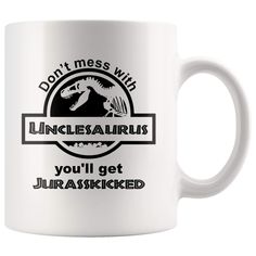 a white coffee mug that says don't mess with unicelairus you'll get injured