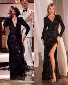 Channel Raye’s Grammy performance look with this Ladivine Black Sequin Faux Wrap Gown. 🌟 Featuring a sleek silhouette and dazzling sequins, this gown is perfect for making a statement at any event. From the red carpet to special occasions, you’ll feel like a star in this glamorous dress. ✨ #RayeInspired #RedCarpetGlam #SequinDress #GlamourGoals #ModernElegance #StatementDress