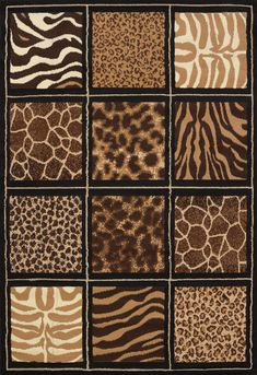 a rug with different animal prints on it