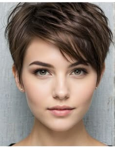 Fall Color On Short Hair, Classy Pixie Haircut, Girls Pixie Haircut, Brunette Pixie Cut, Short Haircuts Ideas, Haircuts Ideas, Amazing Hairstyles